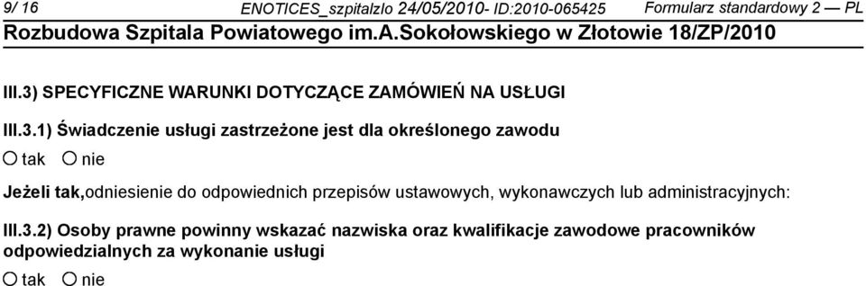 określonego zawodu Jeżeli,odsie do odpowiednich przepisów ustawowych, wykonawczych lub