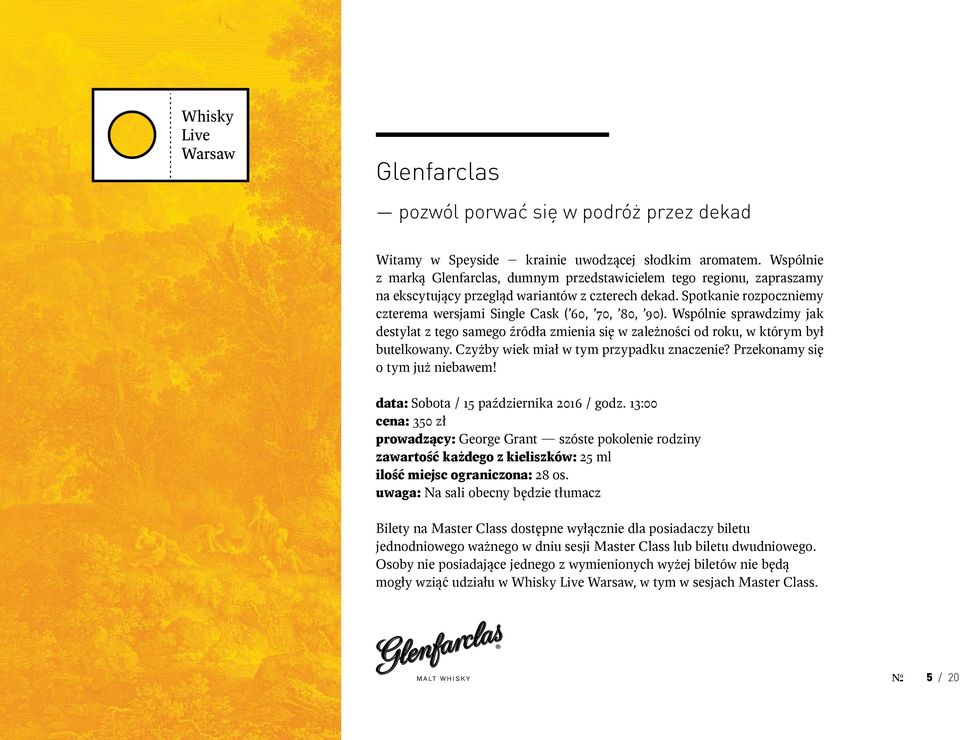 Spotkanie rozpoczniemy czterema wersjami Single Cask ( 60, 70, 80, 90).