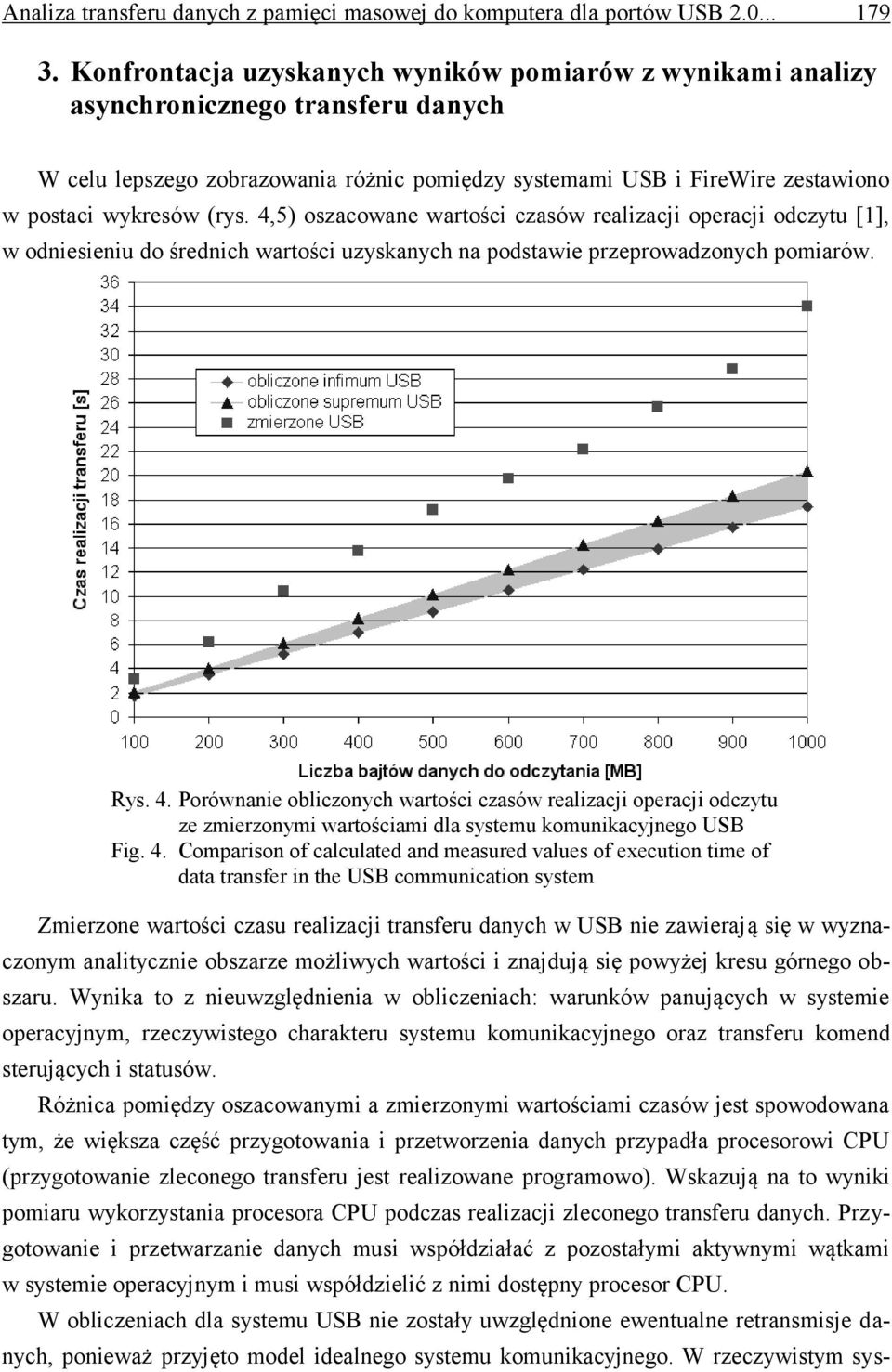 4,5) oszacowane wartości czasów realizacji operacji odczytu [1], w odniesieniu do średnich wartości uzyskanych na podstawie przeprowadzonych pomiarów. Rys. 4.