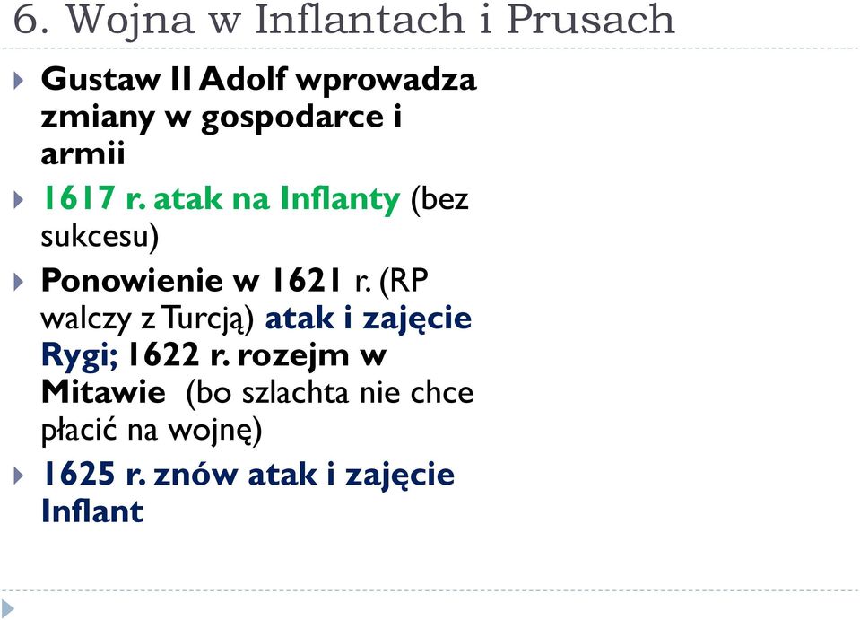 atak na Inflanty (bez sukcesu) Ponowienie w 1621 r.