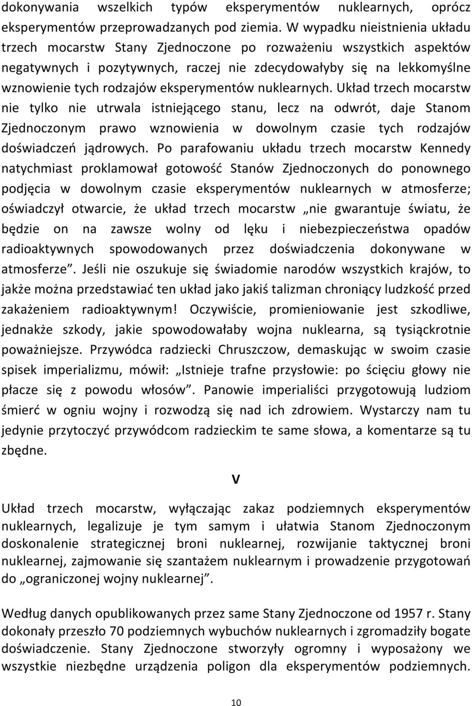 eksperymentów nuklearnych.