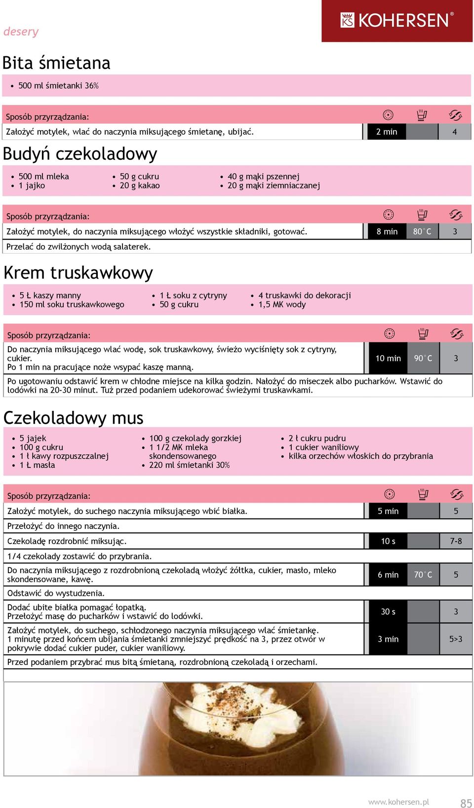 8 min 80 C 3 Przelać do zwilżonych wodą salaterek.