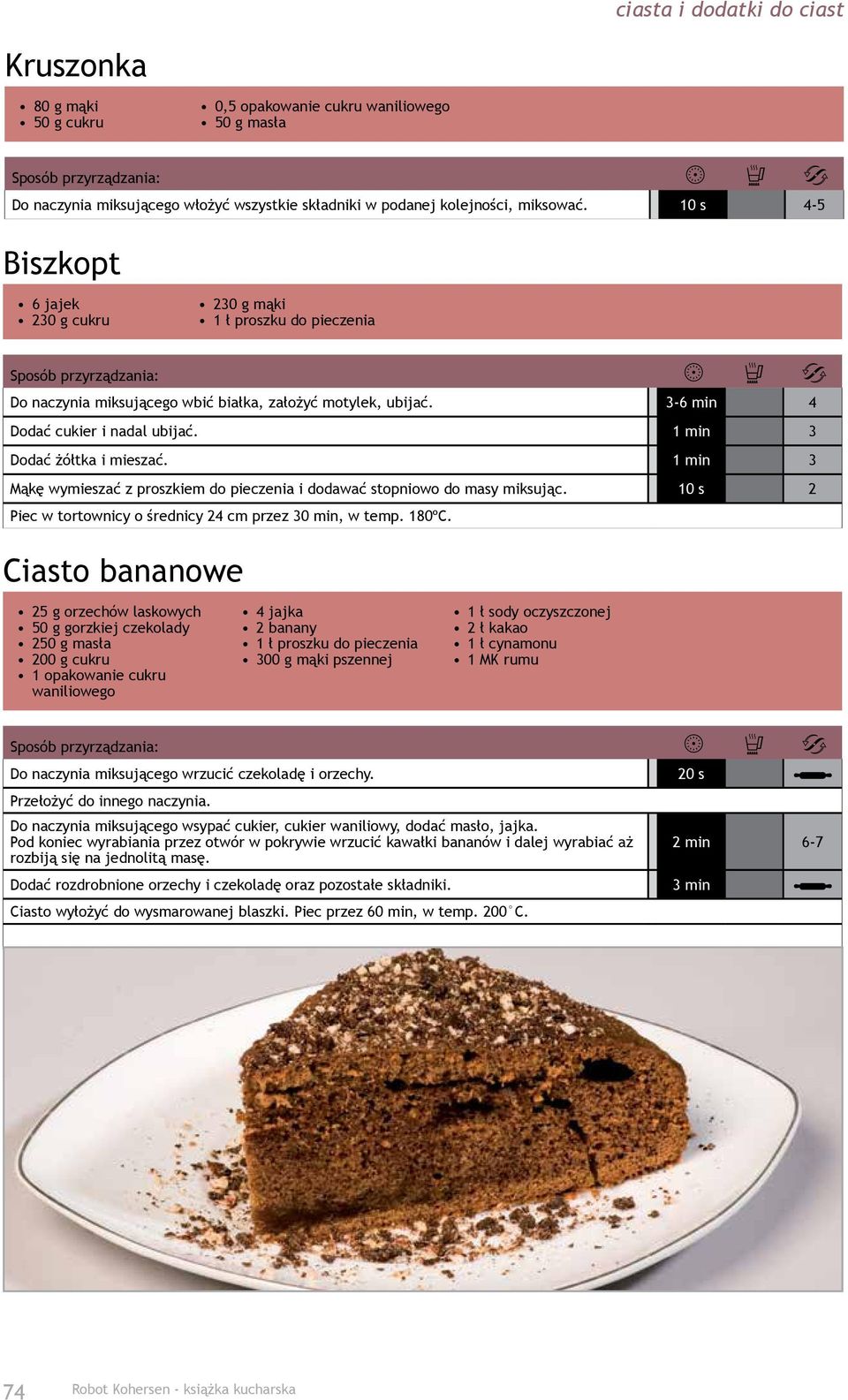 1 min 3 Dodać żółtka i mieszać. 1 min 3 Mąkę wymieszać z proszkiem do pieczenia i dodawać stopniowo do masy miksując. 10 s 2 Piec w tortownicy o średnicy 24 cm przez 30 min, w temp. 180ºC.