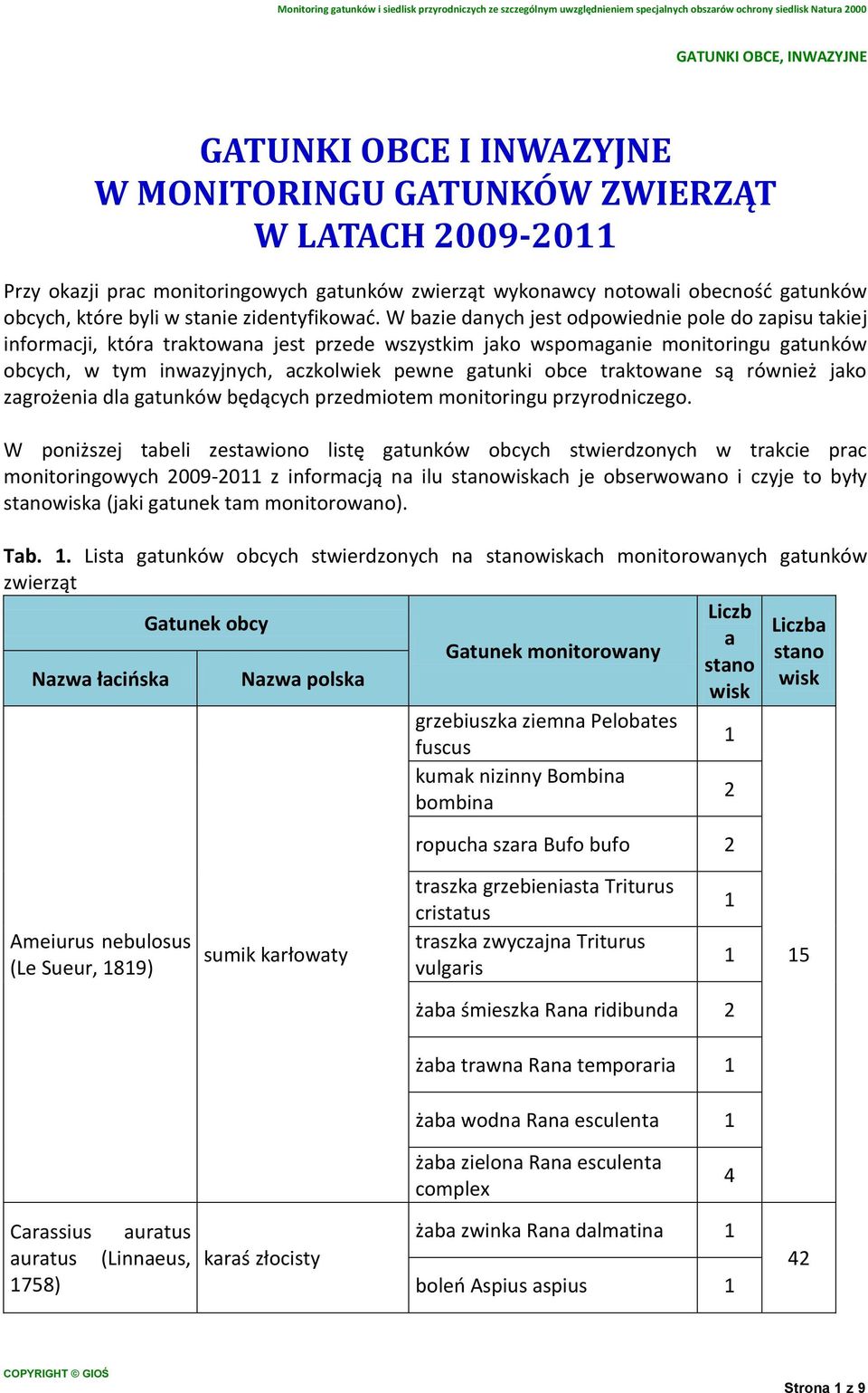 W bazie danych jest odpowiednie pole do zapisu takiej informacji, która traktowana jest przede wszystkim jako wspomaganie monitoringu gatunków obcych, w tym inwazyjnych, aczkolwiek pewne gatunki obce