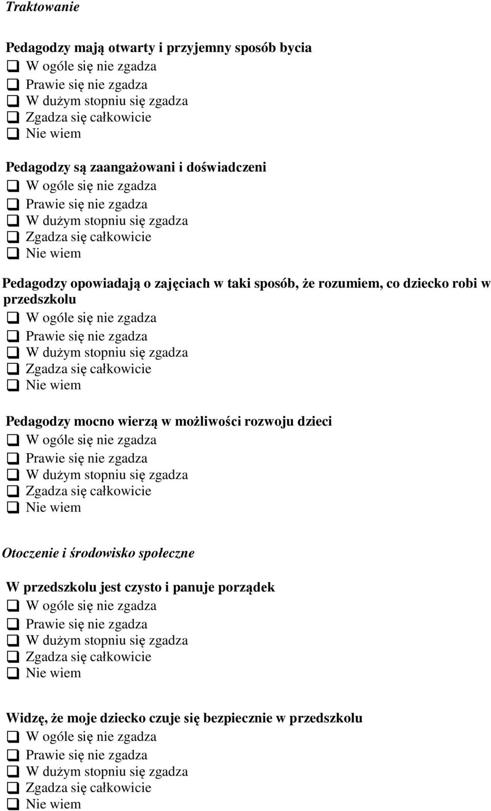 przedszkolu Pedagodzy mocno wierzą w możliwości rozwoju dzieci Otoczenie i środowisko