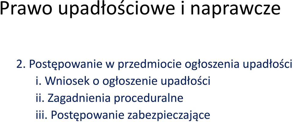 upadłości i.