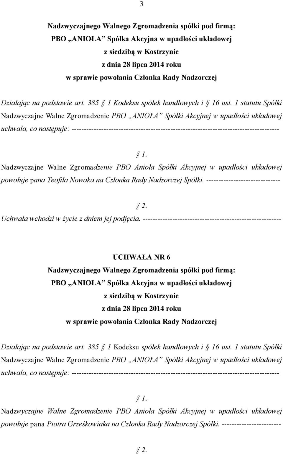 ------------------------------ UCHWAŁA NR 6