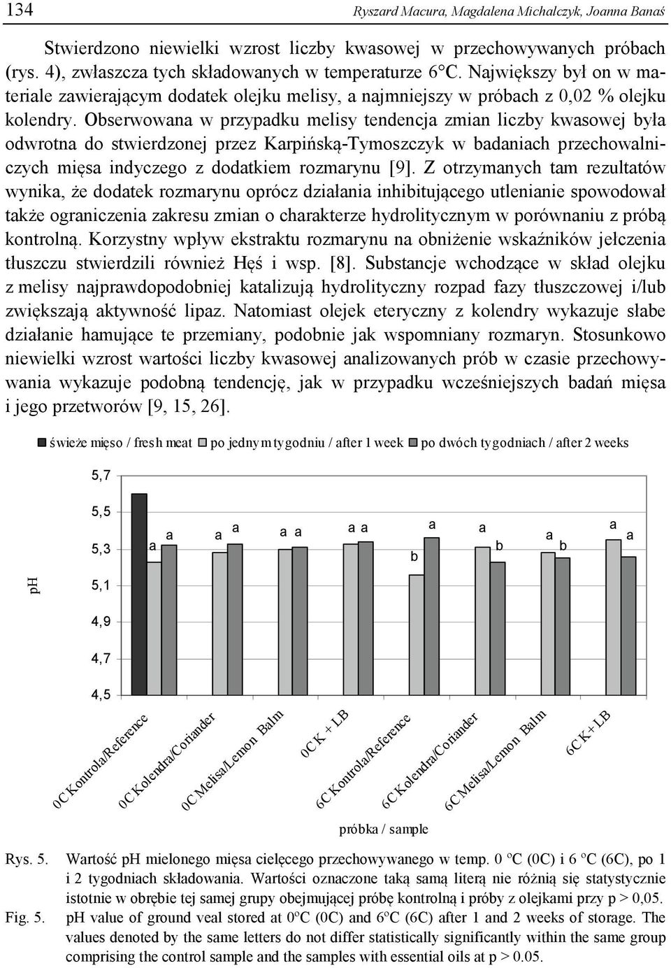 Oserwown w przypdku melisy tendencj zmin liczy kwsowej ył odwrotn do stwierdzonej przez Krpińską-Tymoszczyk w dnich przechowlniczych mięs indyczego z dodtkiem rozmrynu [9].
