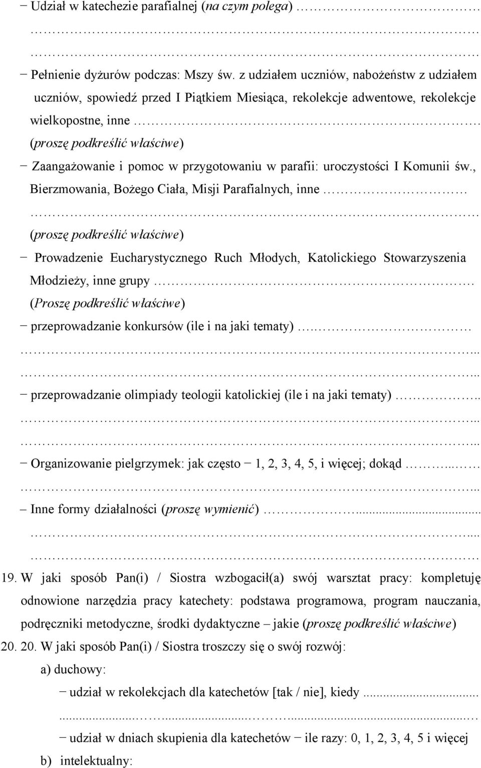 Zaangażowanie i pomoc w przygotowaniu w parafii: uroczystości I Komunii św.