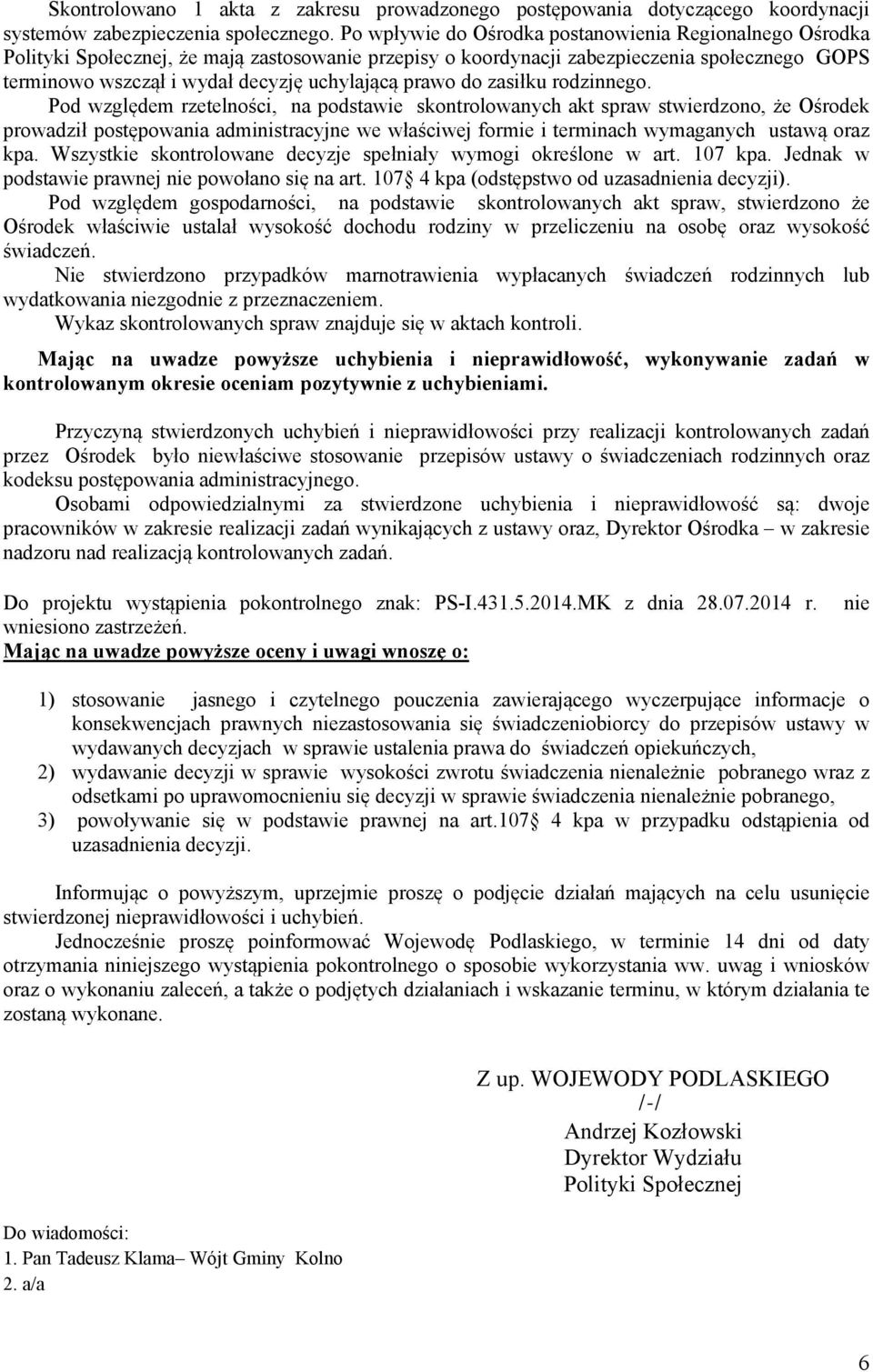 prawo do zasiłku rodzinnego.