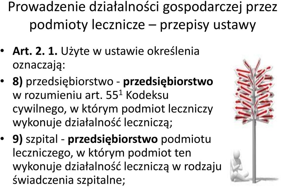 55 1 Kodeksu cywilnego, w którym podmiot leczniczy wykonuje działalnośd leczniczą; 9) szpital -