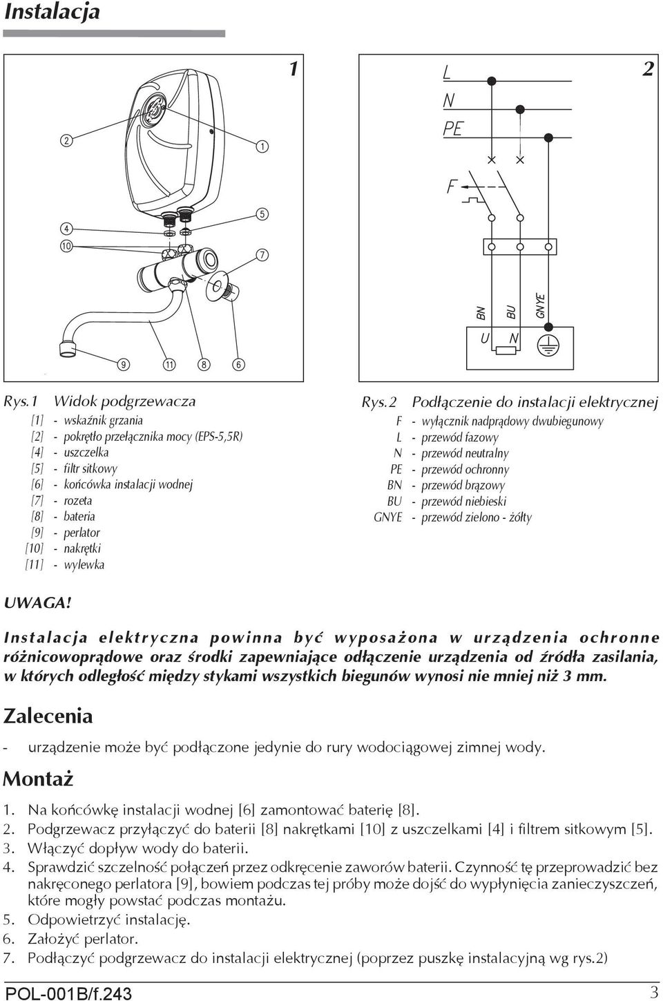 ELEKTRYCZNY PRZEPŁYWOWY PODGRZEWACZ WODY - PDF Free Download