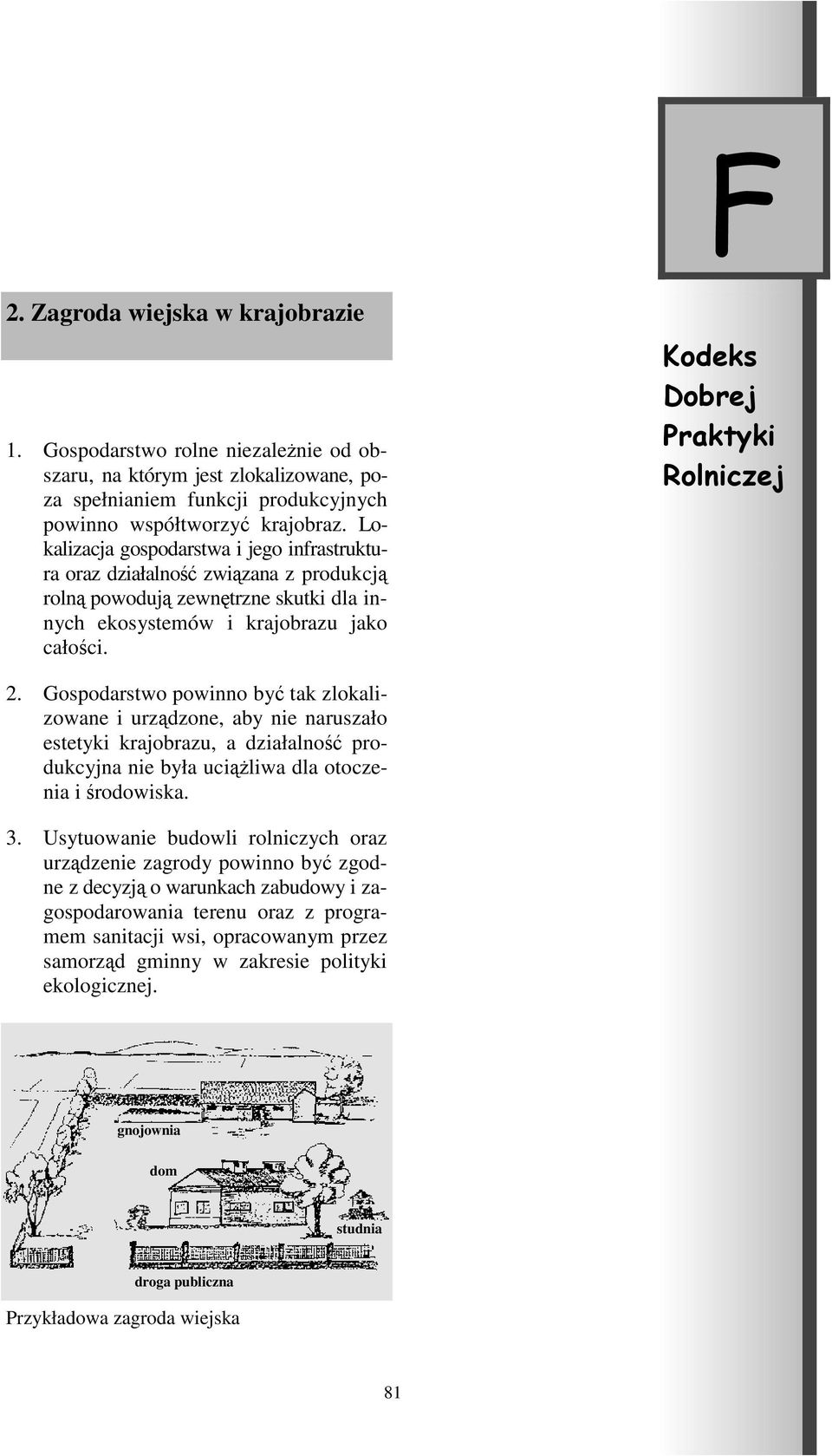 Gospodarstwo powinno być tak zlokalizowane i urządzone, aby nie naruszało estetyki krajobrazu, a działalność produkcyjna nie była uciążliwa dla otoczenia i środowiska. 3.
