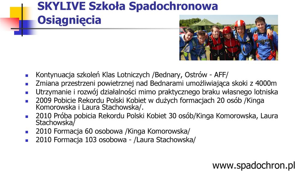 Polski Kobiet w dużych formacjach 20 osób /Kinga Komorowska i Laura Stachowska/.