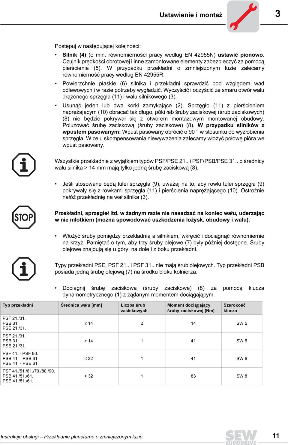 Powierzchnie płaskie (6) silnika i przekładni sprawdzić pod względem wad odlewowych i w razie potrzeby wygładzić.