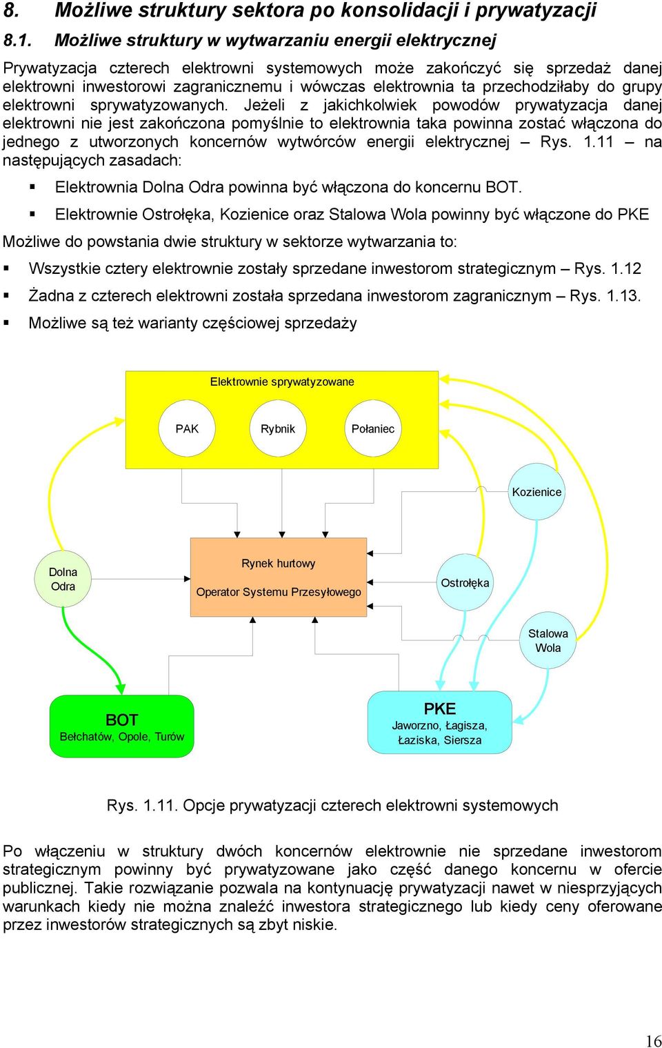 przechodziłaby do grupy elektrowni sprywatyzowanych.