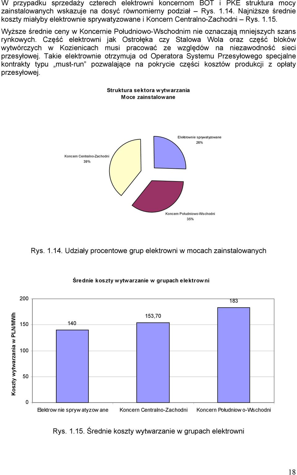 Część elektrowni jak Ostrołęka czy Stalowa Wola oraz część bloków wytwórczych w Kozienicach musi pracować ze względów na niezawodność sieci przesyłowej.