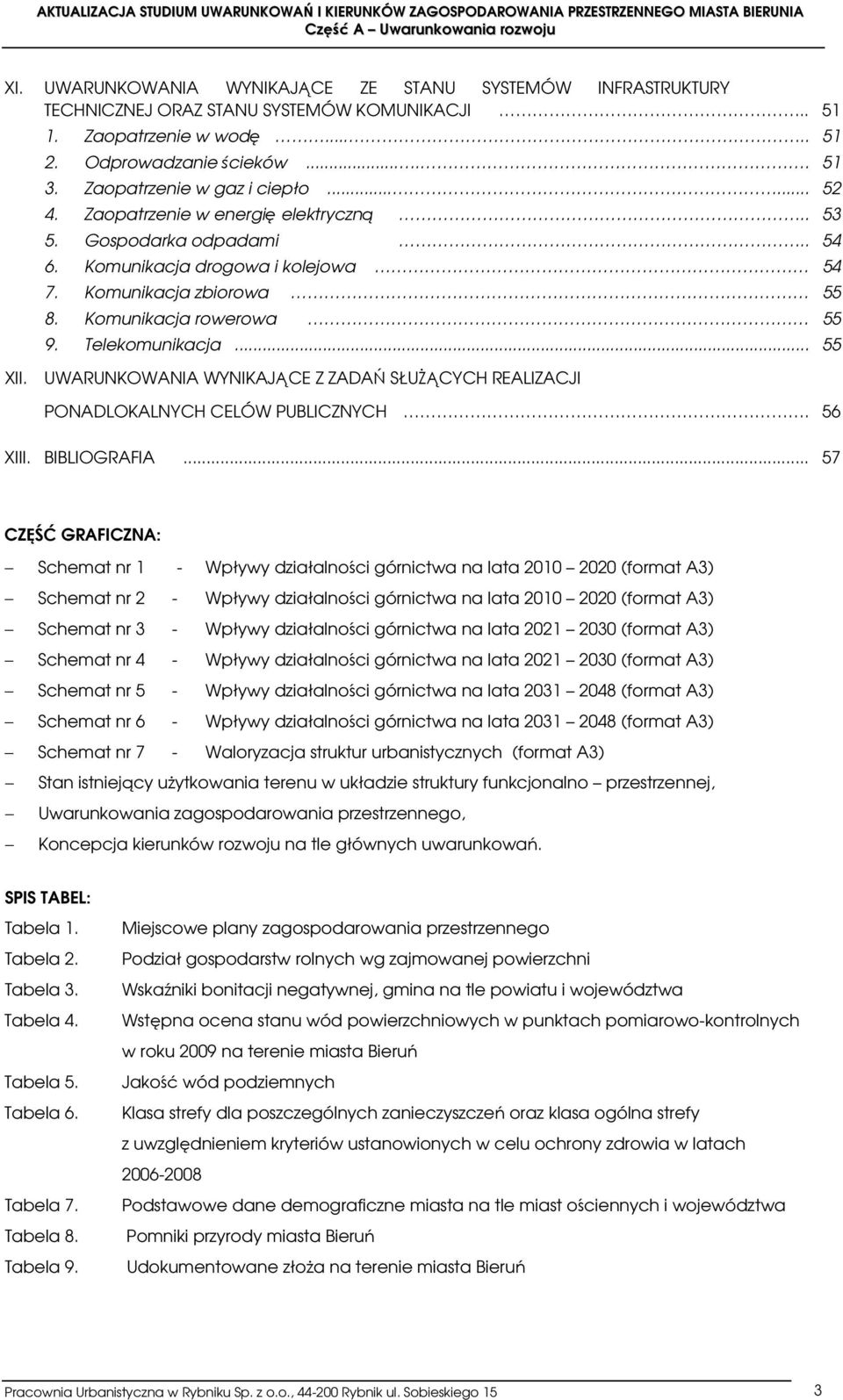Komunikacja rowerowa 55 9. Telekomunikacja... 55 XII. UWARUNKOWANIA WYNIKAJĄCE Z ZADAŃ SŁUŻĄCYCH REALIZACJI PONADLOKALNYCH CELÓW PUBLICZNYCH. 56 XIII. BIBLIOGRAFIA.