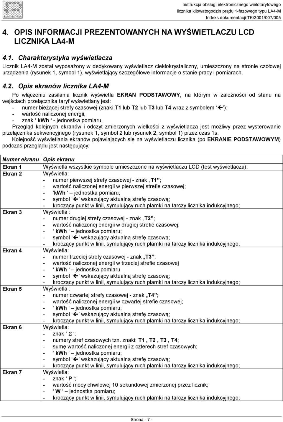 informacje o stanie pracy i pomiarach. 4.2.