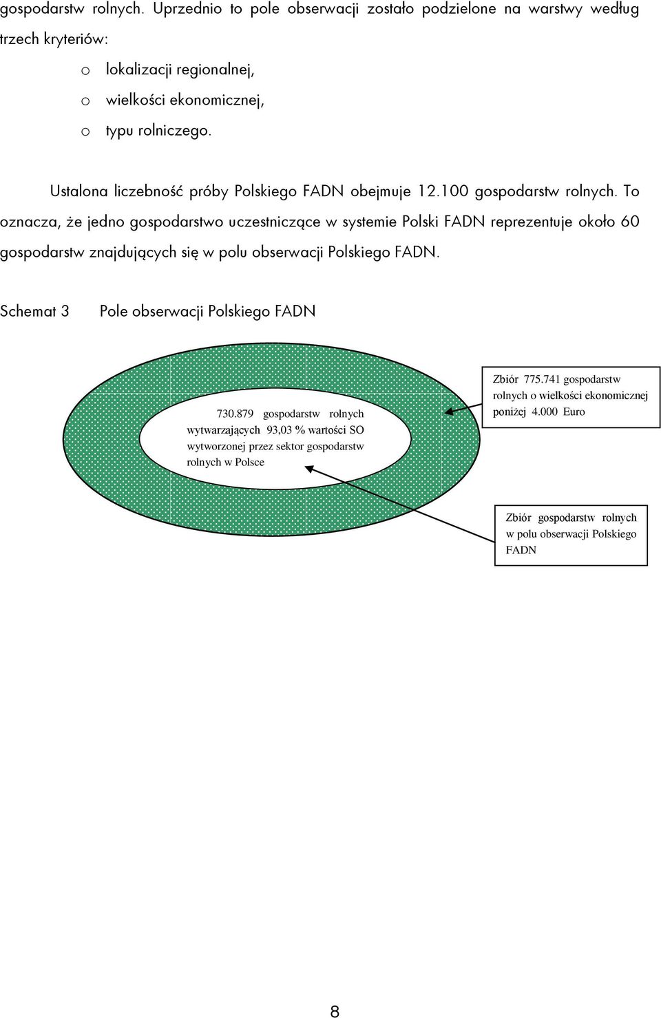 To oznacza, że jedno gospodarstwo uczestniczące w systemie Polski FADN reprezentuje około 60 gospodarstw znajdujących się w polu obserwacji Polskiego FADN.