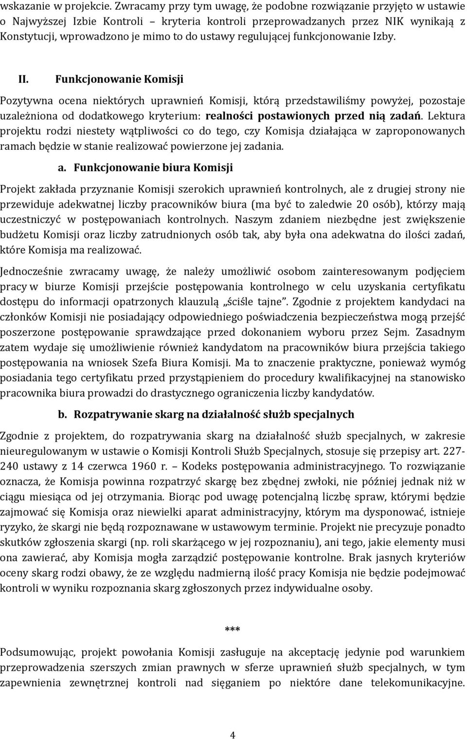 regulującej funkcjonowanie Izby. II.
