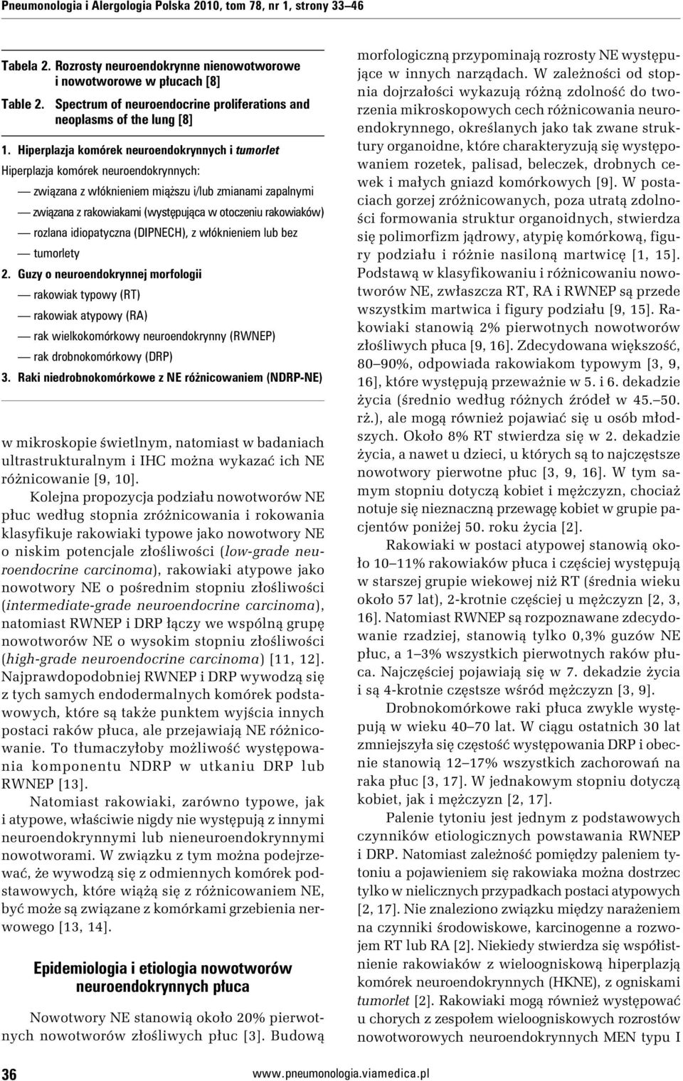 Hiperplazja komórek neuroendokrynnych i tumorlet Hiperplazja komórek neuroendokrynnych: związana z włóknieniem miąższu i/lub zmianami zapalnymi związana z rakowiakami (występująca w otoczeniu