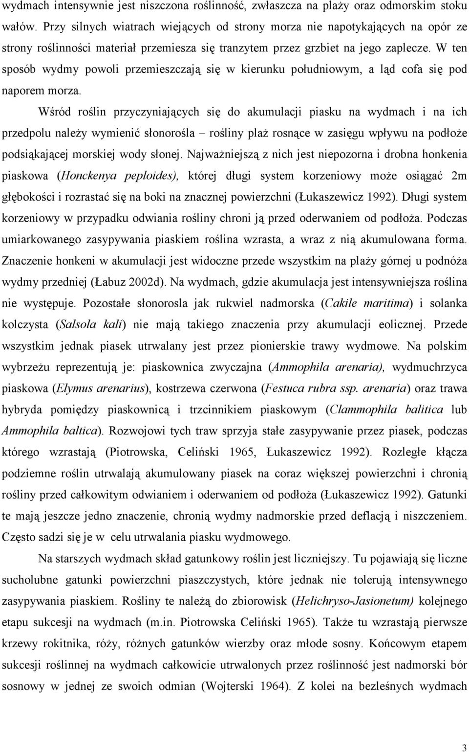 W ten sposób wydmy powoli przemieszczają się w kierunku południowym, a ląd cofa się pod naporem morza.