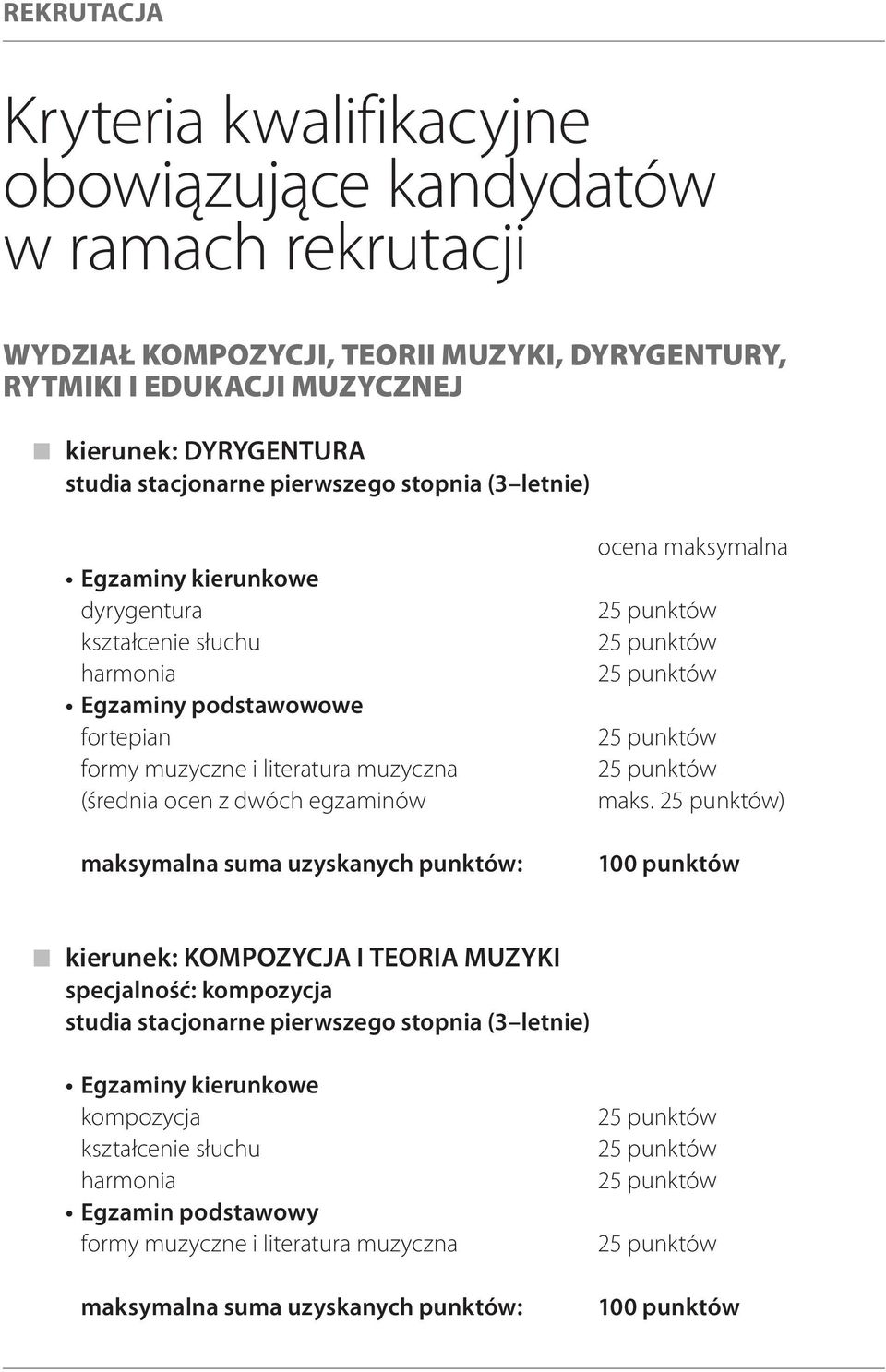 podstawowowe fortepian formy muzyczne i literatura muzyczna (średnia ocen z dwóch egzaminów ocena