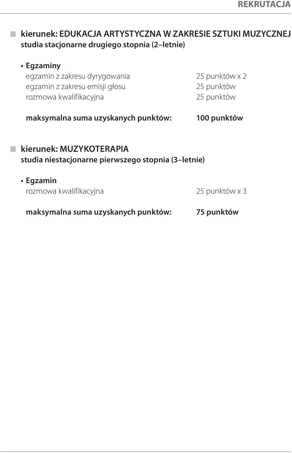 zakresu emisji głosu kierunek: MUZYKOTERAPIA studia