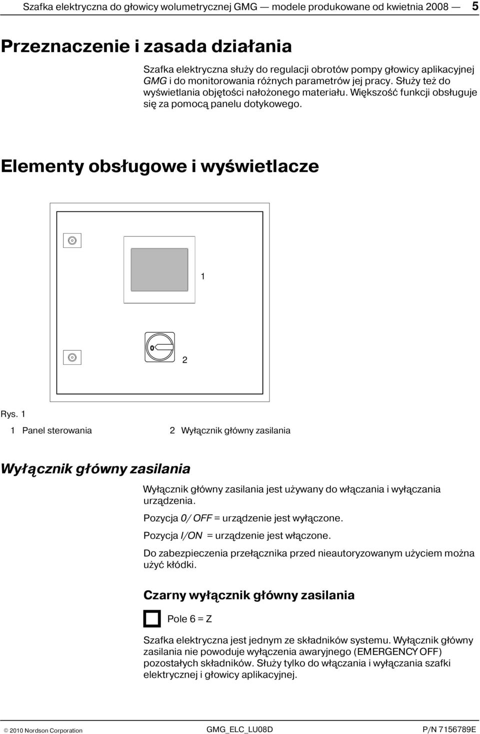 Elementy obs³ugowe i wyœwietlacze 1 2 Rys. 1 1 Panel sterowania 2 Wy³¹cznik g³ówny zasilania Wy³¹cznik g³ówny zasilania Wy³¹cznik g³ówny zasilania jest u ywany do w³¹czania i wy³¹czania urz¹dzenia.