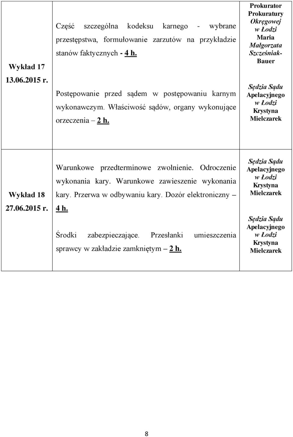 Postępowanie przed sądem w postępowaniu karnym wykonawczym. Właściwość sądów, organy wykonujące orzeczenia 2 h.