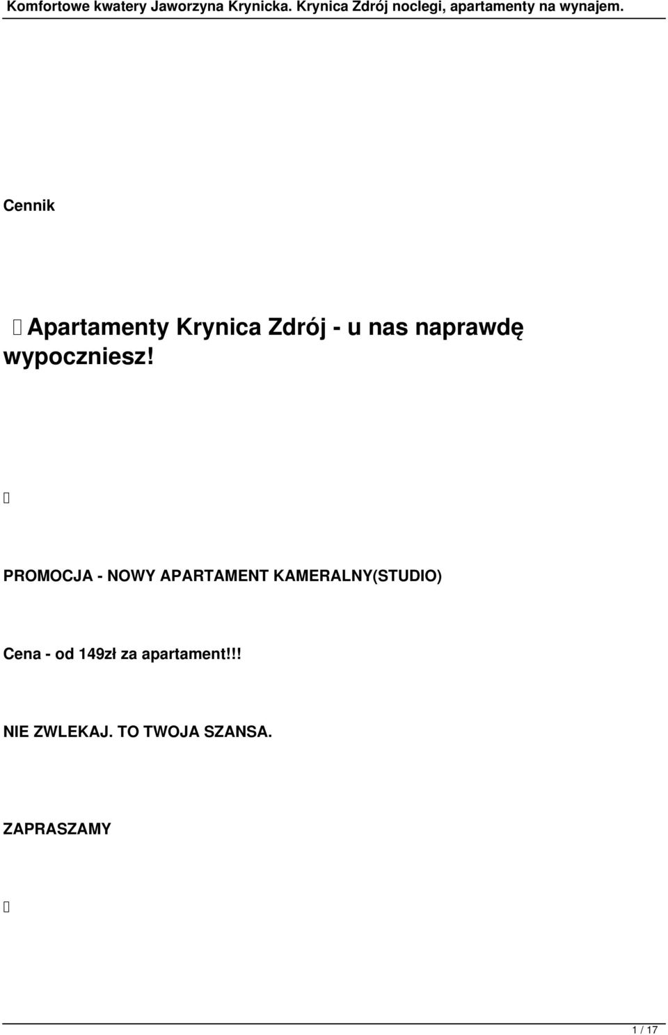 PROMOCJA - NOWY APARTAMENT KAMERALNY(STUDIO)
