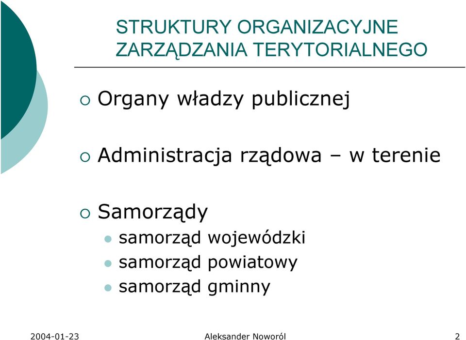 terenie Samorządy samorząd wojewódzki samorząd