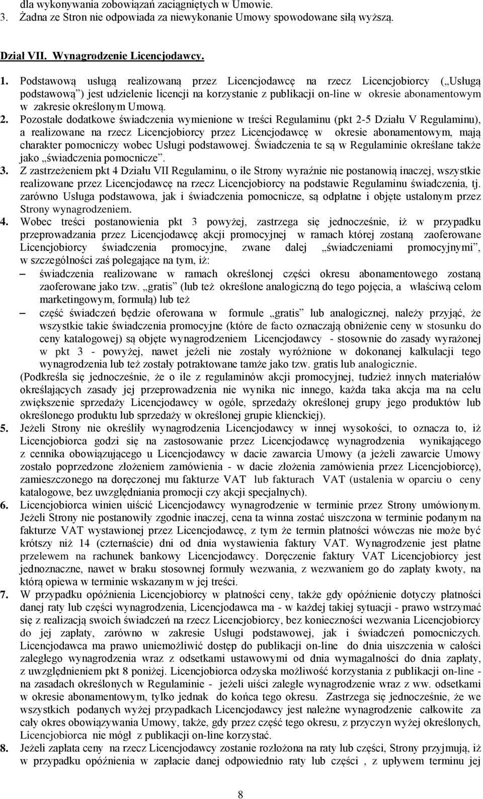 określonym Umową. 2.