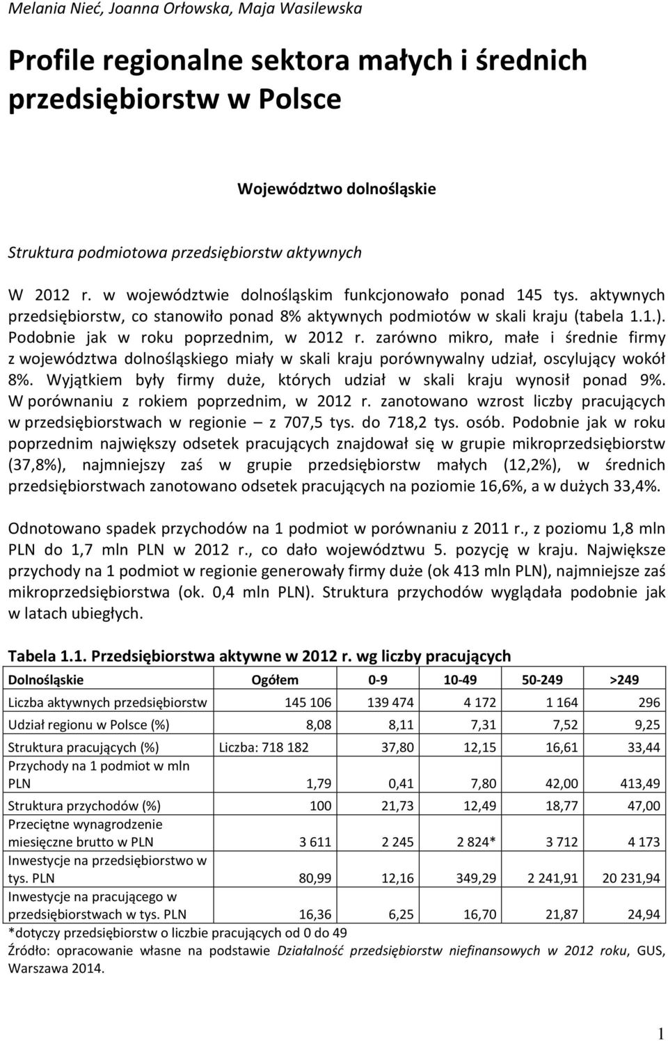 zarówno mikro, małe i średnie firmy z województwa dolnośląskiego miały w skali kraju porównywalny udział, oscylujący wokół 8%. Wyjątkiem były firmy duże, których udział w skali kraju wynosił ponad 9%.