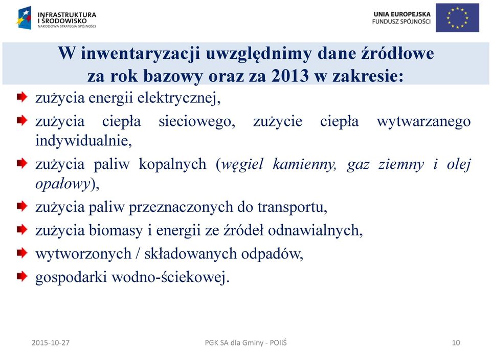 kopalnych (węgiel kamienny, gaz ziemny i olej opałowy), zużycia paliw przeznaczonych do transportu,