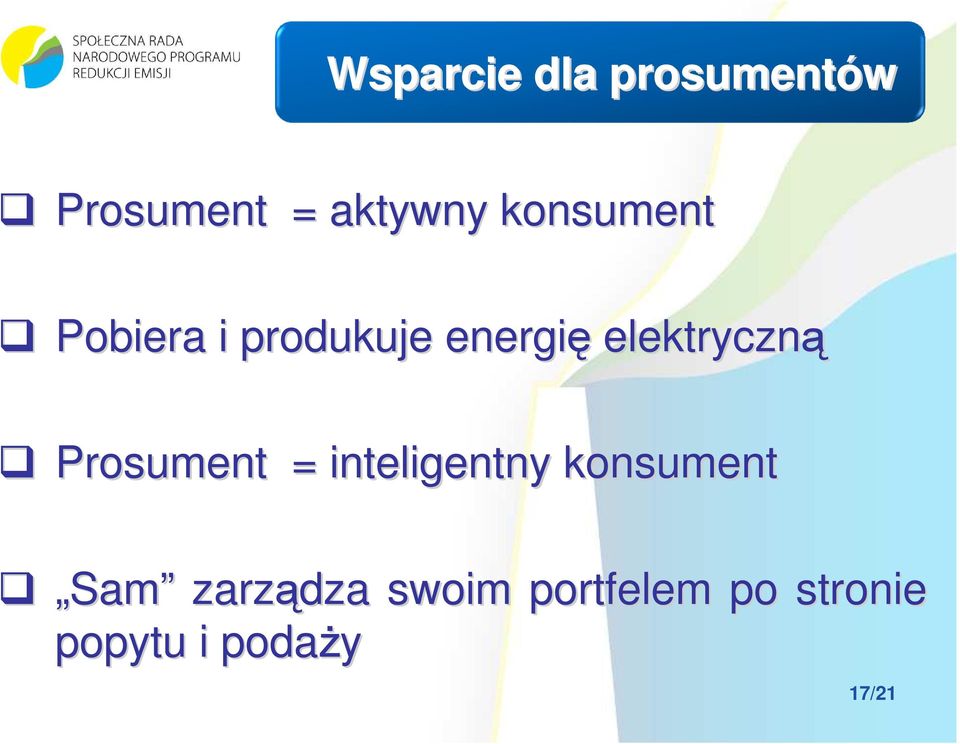 elektryczną Prosument = inteligentny konsument