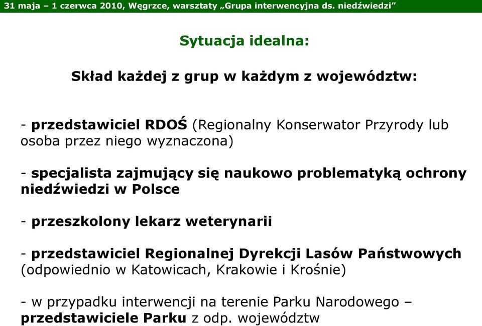 przeszkolony lekarz weterynarii - przedstawiciel Regionalnej Dyrekcji Lasów Państwowych (odpowiednio w