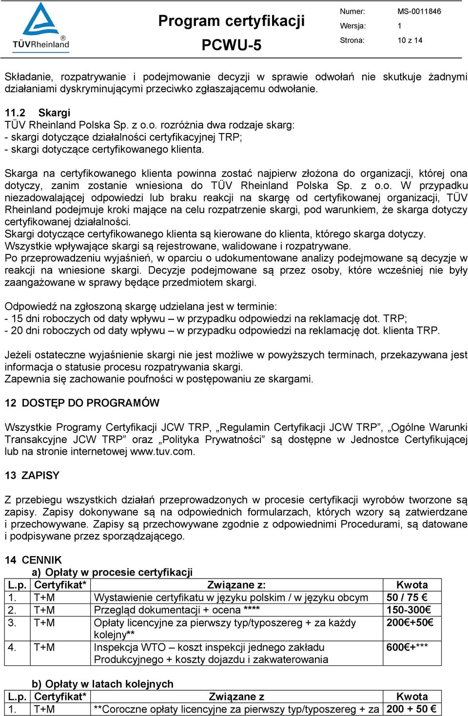 Skarga na certyfikow