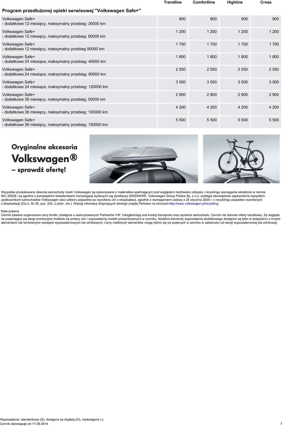 maksymalny przebieg: 50000 km - dodatkowe 36 miesięcy, maksymalny przebieg: 100000 km - dodatkowe 36 miesięcy, maksymalny przebieg: 150000 km 900 900 900 900 1 200 1 200 1 200 1 200 1 700 1 700 1 700