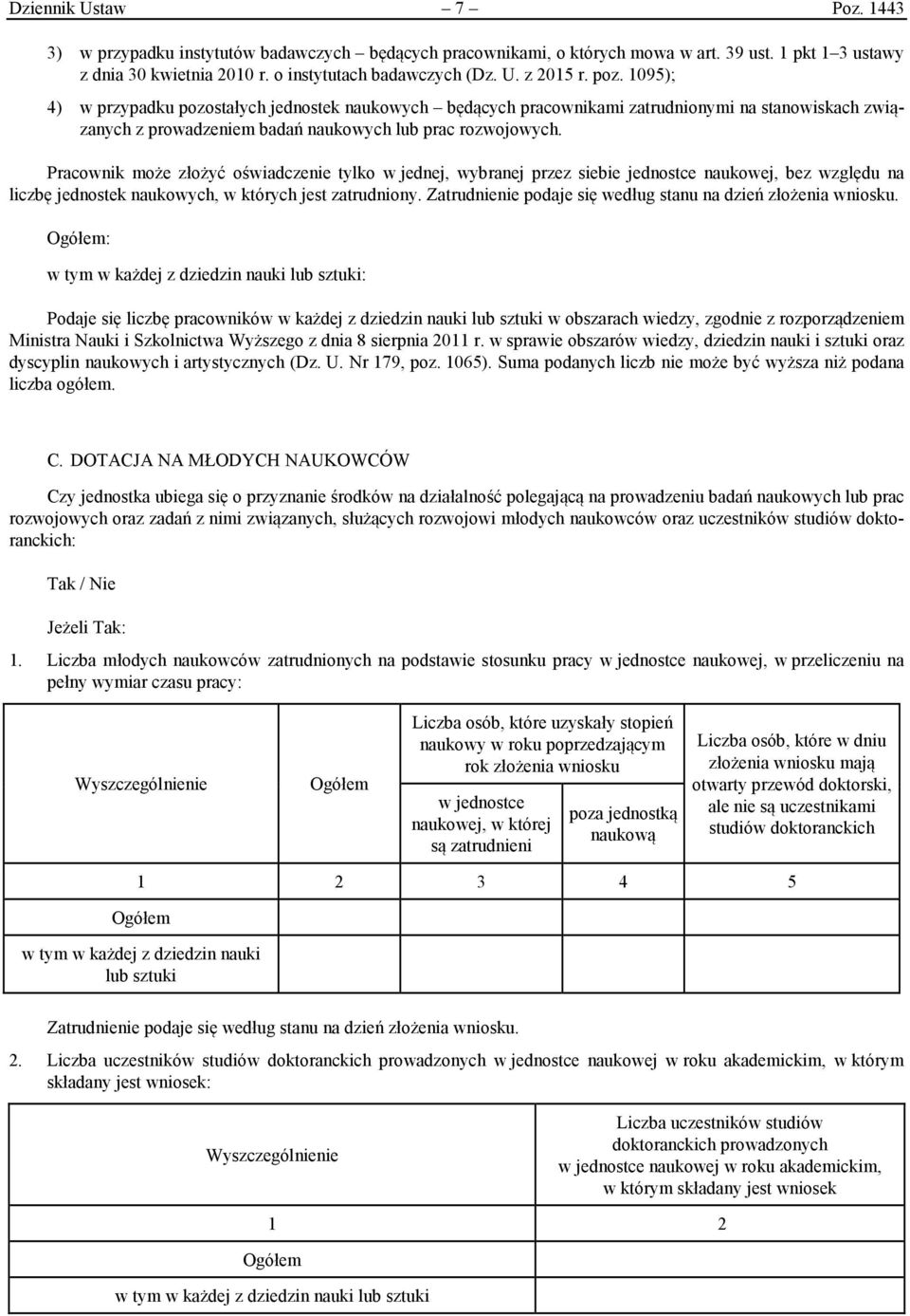 Pracownk może złożyć ośwadczene tylko w edne, wybrane przez sebe ednostce naukowe, bez względu na lczbę ednostek naukowych, w których est zatrudnony.