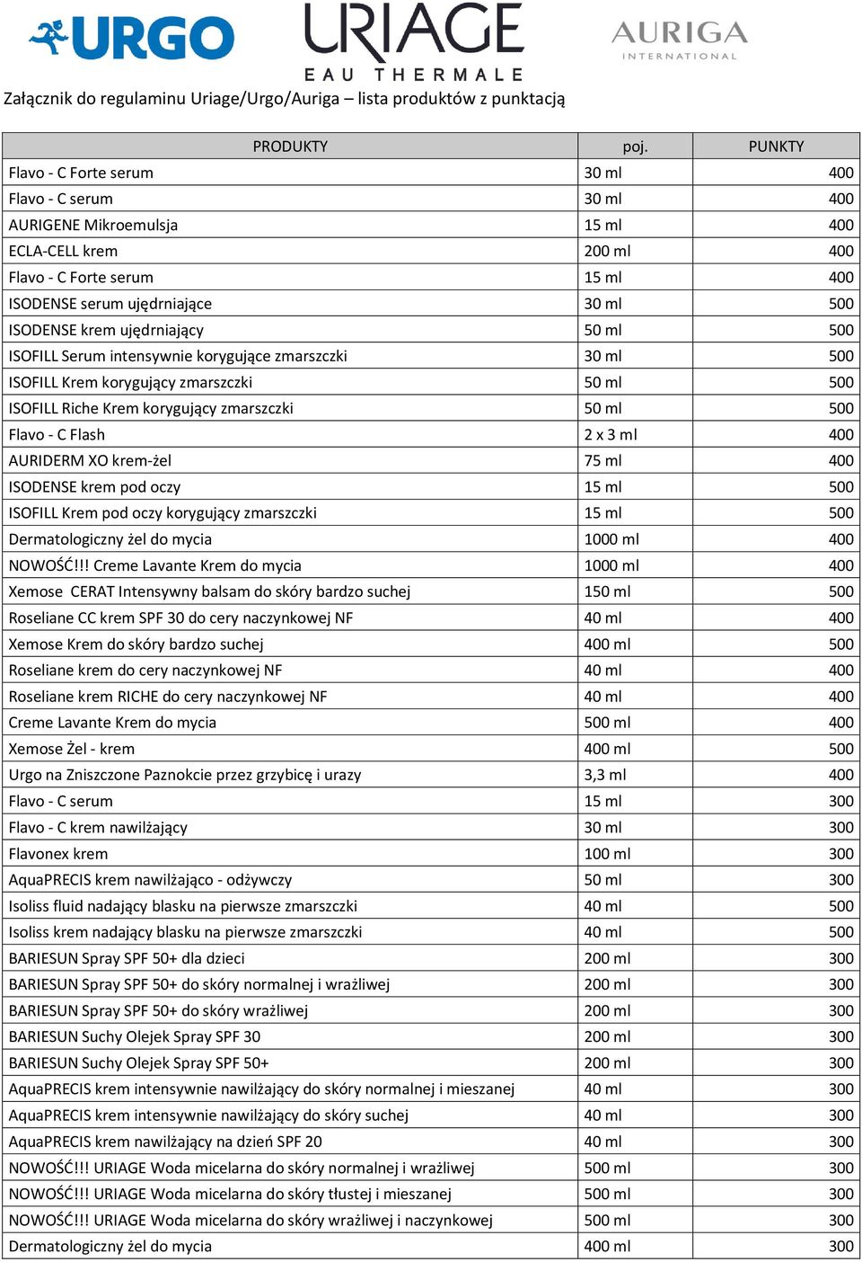 ISODENSE krem ujędrniający 50 ml 500 ISOFILL Serum intensywnie korygujące zmarszczki 30 ml 500 ISOFILL Krem korygujący zmarszczki 50 ml 500 ISOFILL Riche Krem korygujący zmarszczki 50 ml 500 Flavo -