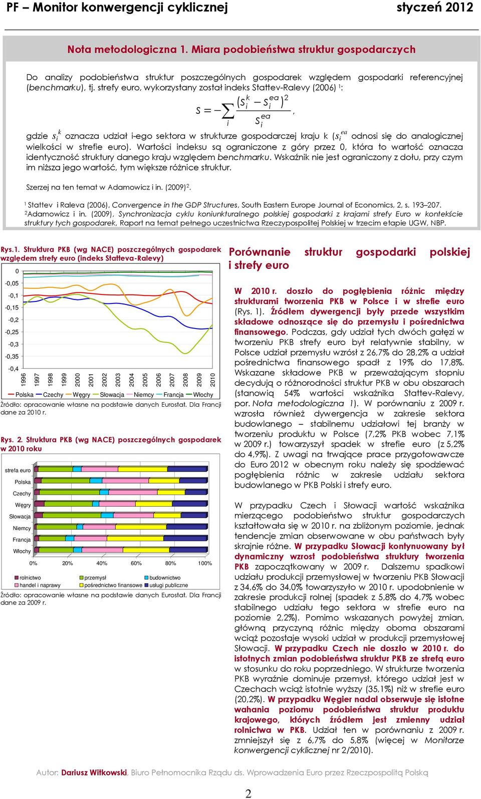 Warośc ndeksu są ogranczone z góry przez, kóra o warość oznacza denyczność srukury danego kraju względem benchmarku.