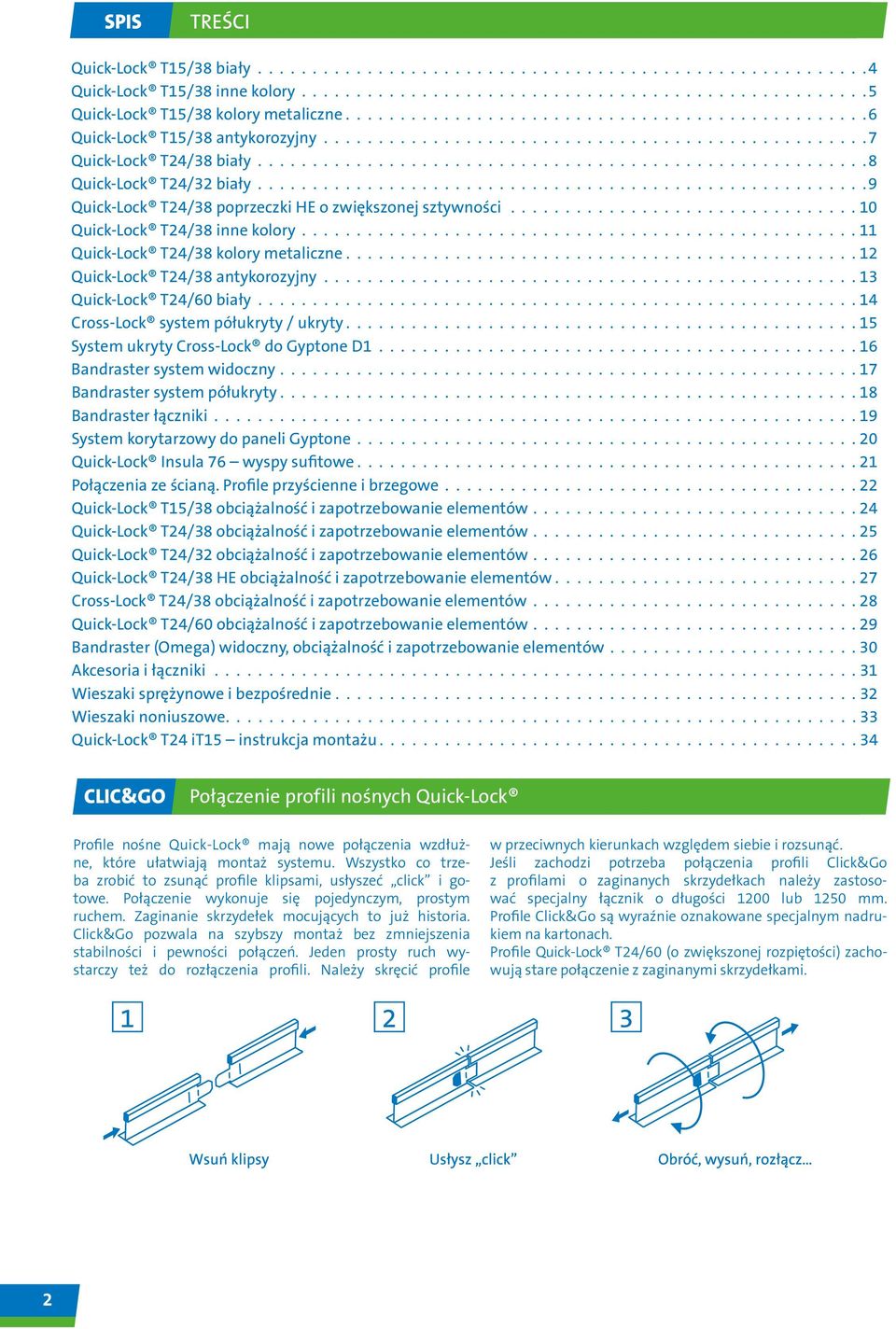 14 Cross-Lock system półukryty / ukryty. System ukryty Cross-Lock do Gyptone D1. 16 Bandraster system widoczny. 17 Bandraster system półukryty. 18 Bandraster łączniki.