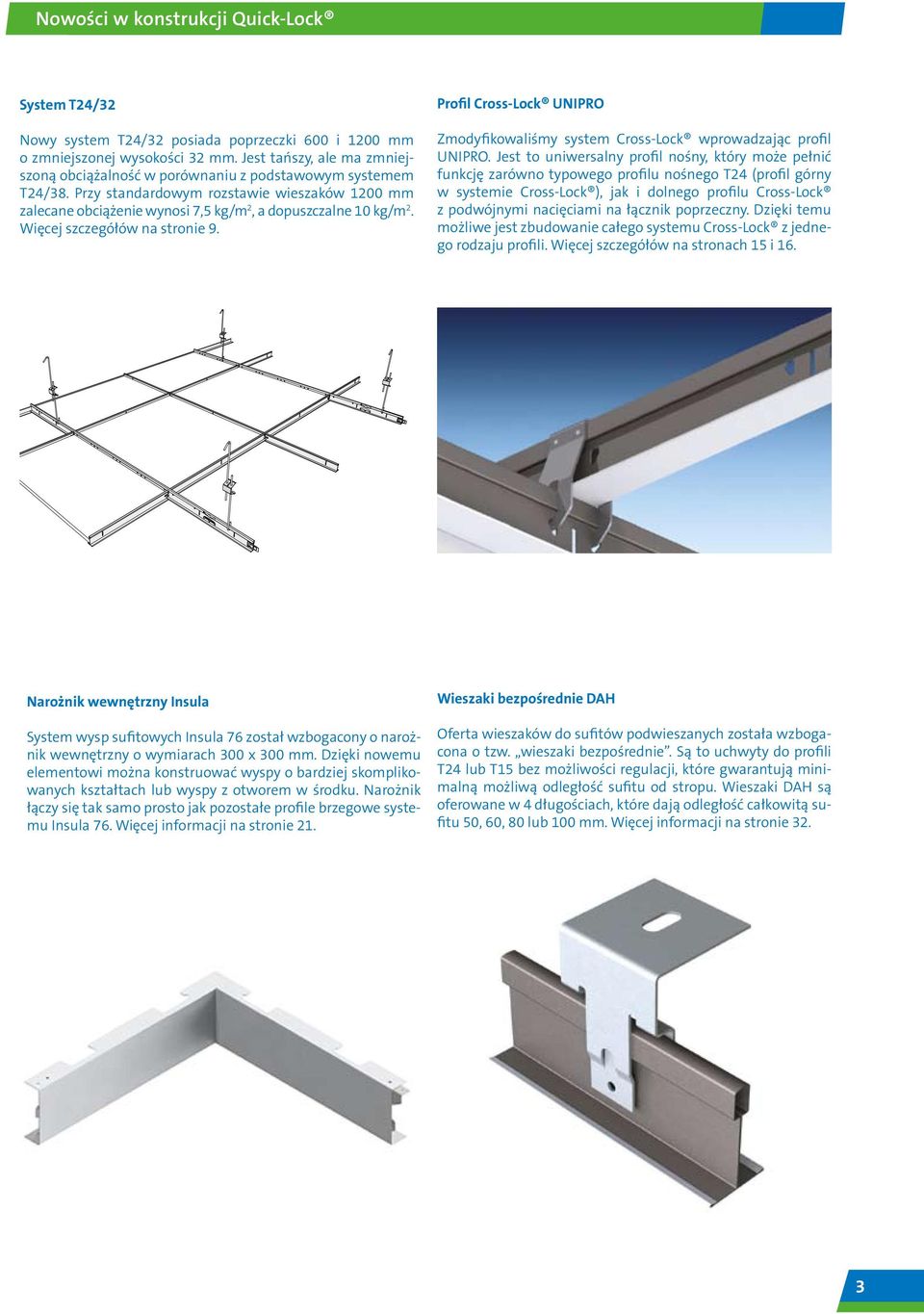 Profil Cross-Lock UNIPRO Zmodyfikowaliśmy system Cross-Lock wprowadzając profil UNIPRO.