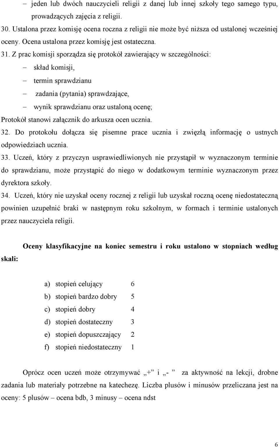 Z prac komisji sporządza się protokół zawierający w szczególności: skład komisji, termin sprawdzianu zadania (pytania) sprawdzające, wynik sprawdzianu oraz ustaloną ocenę; Protokół stanowi załącznik