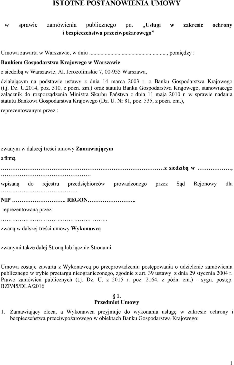 o Banku Gospodarstwa Krajowego (t.j. Dz. U.2014, poz. 510, z późn. zm.