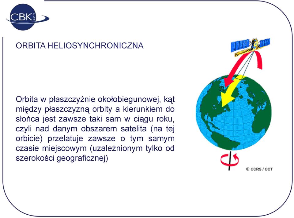 ciągu roku, czyli nad danym obszarem satelita (na tej orbicie) przelatuje