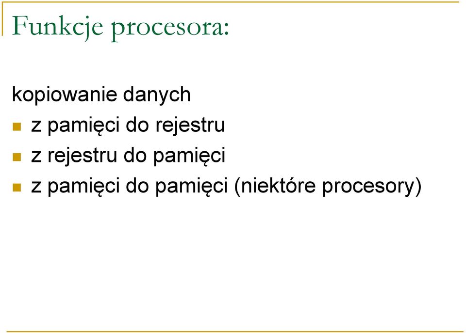 rejestru do pamięci z pamięci