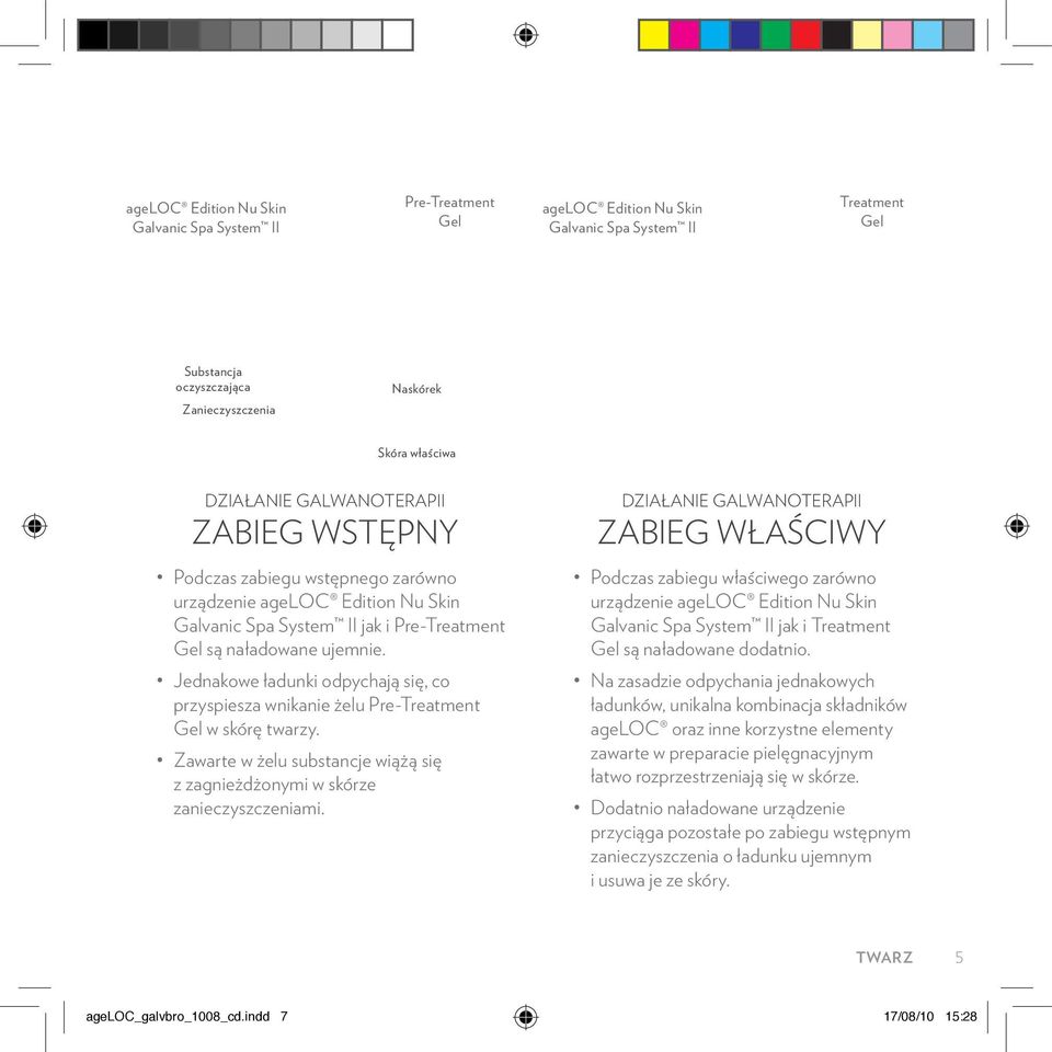 Jednakowe ładunki odpychają się, co przyspiesza wnikanie żelu Pre-Treatment Gel w skórę twarzy. Zawarte w żelu substancje wiążą się z zagnieżdżonymi w skórze zanieczyszczeniami.